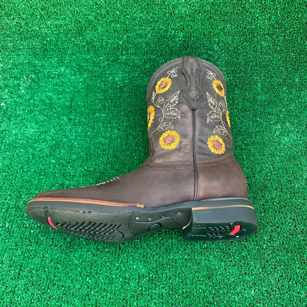 WOMEN'S RODEO COWGIRL BOOTS LEATHER SUNFLOWER 711 - Picture 6 of 6